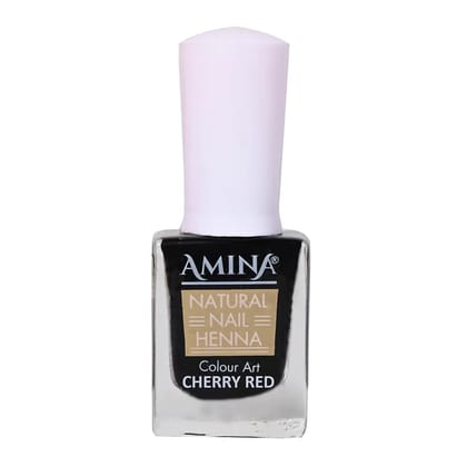 Amina Natural Nail Henna Nail Polish For Women |Breathable Nails Henna Polish|Long Lasting Matte Finish|Vegan Nail Henna For Women (Cherry Red) Pack Of 3, 15 ml