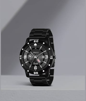 PIRASO Black Stainless Steel Analog Men's Watch