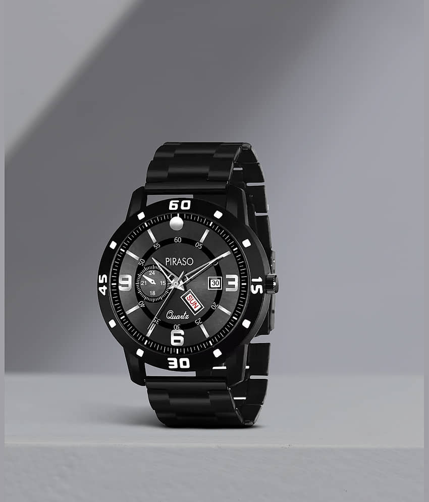 PIRASO Black Stainless Steel Analog Men's Watch