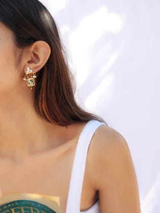 Almona Kundan Multicolored Earrings-Multicolored