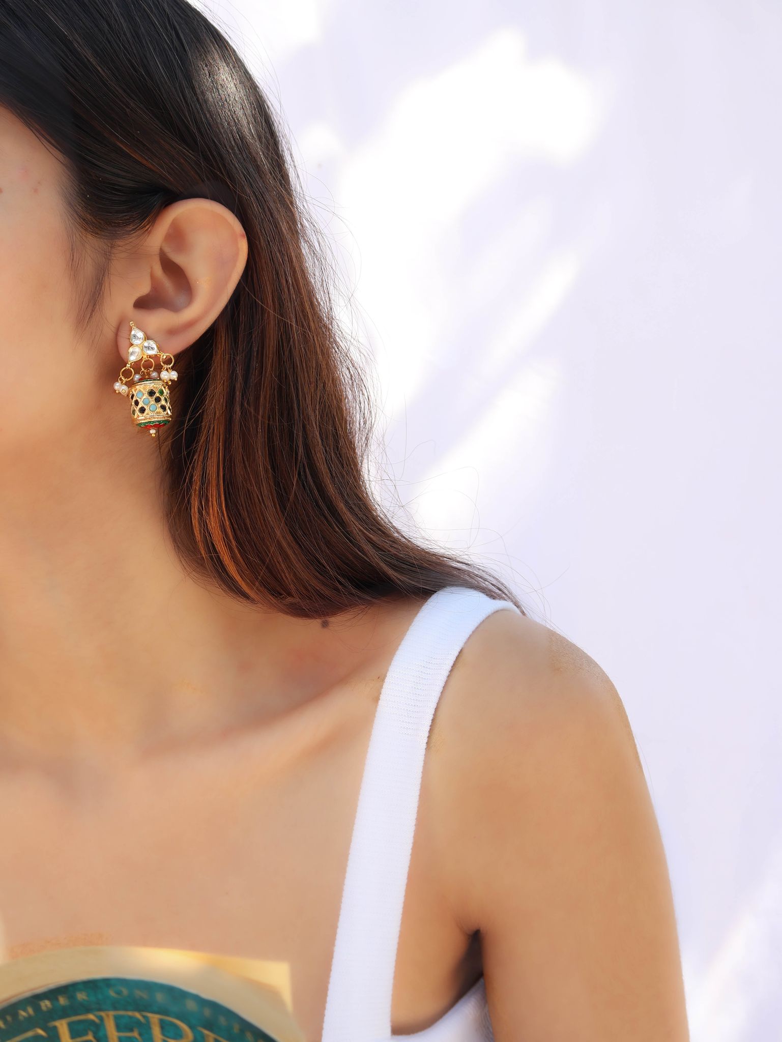 Almona Kundan Multicolored Earrings-Multicolored