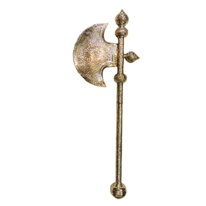 Handmade Brass Lord Parshuram Farsa | Hindu Dharmik Puja Accessory, Height : 47 Inch (ZMAS650 H)