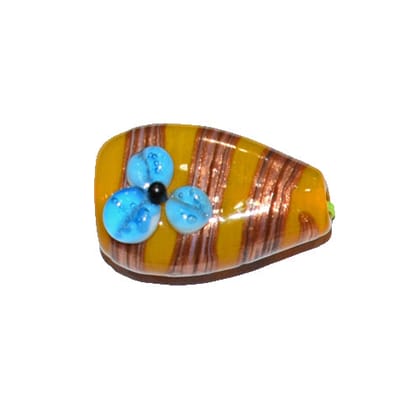Handmade Fancy Lampwork Glass Beads For Jewelry Making Necklace , Earring and Bracelet (Flat Drop) SFL-1065-Per Packet 25 Pcs / 24X10 MM