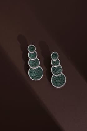 Ximena Emerald Zirconia Dangler Earrings-Zirconia