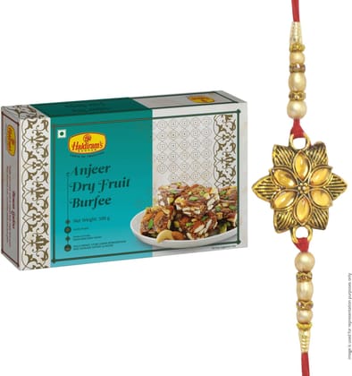 Haldiram's Nagpur Anjeer Dry Fruit Burfee 250g with Rakhi Assorted Gift Box (Multicolor)