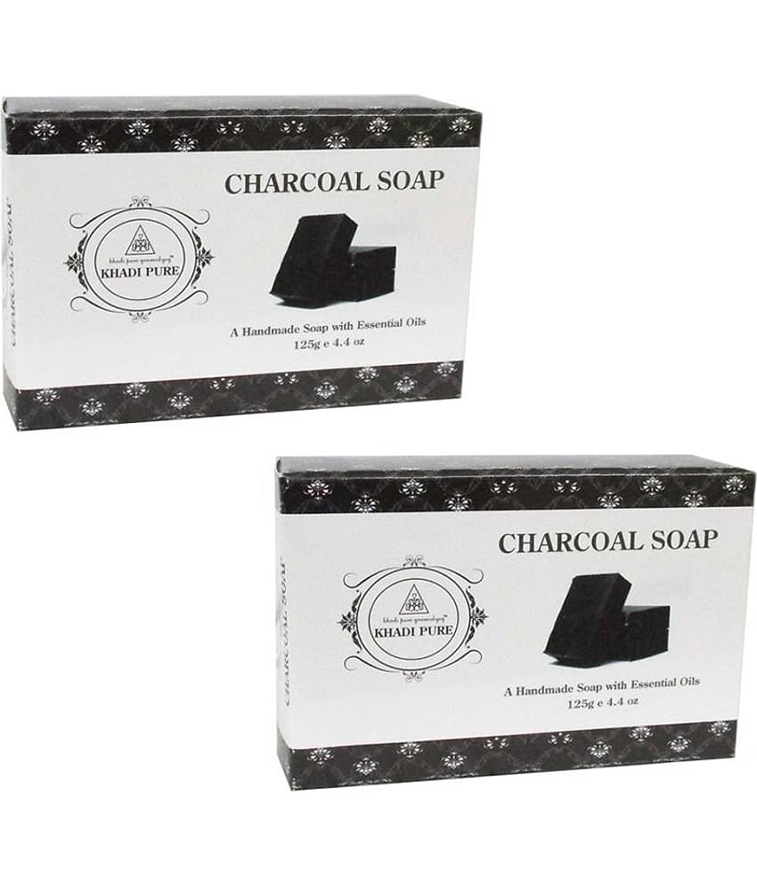 Khadi Pure Herbal Charcoal Soap 250 g Pack of 2