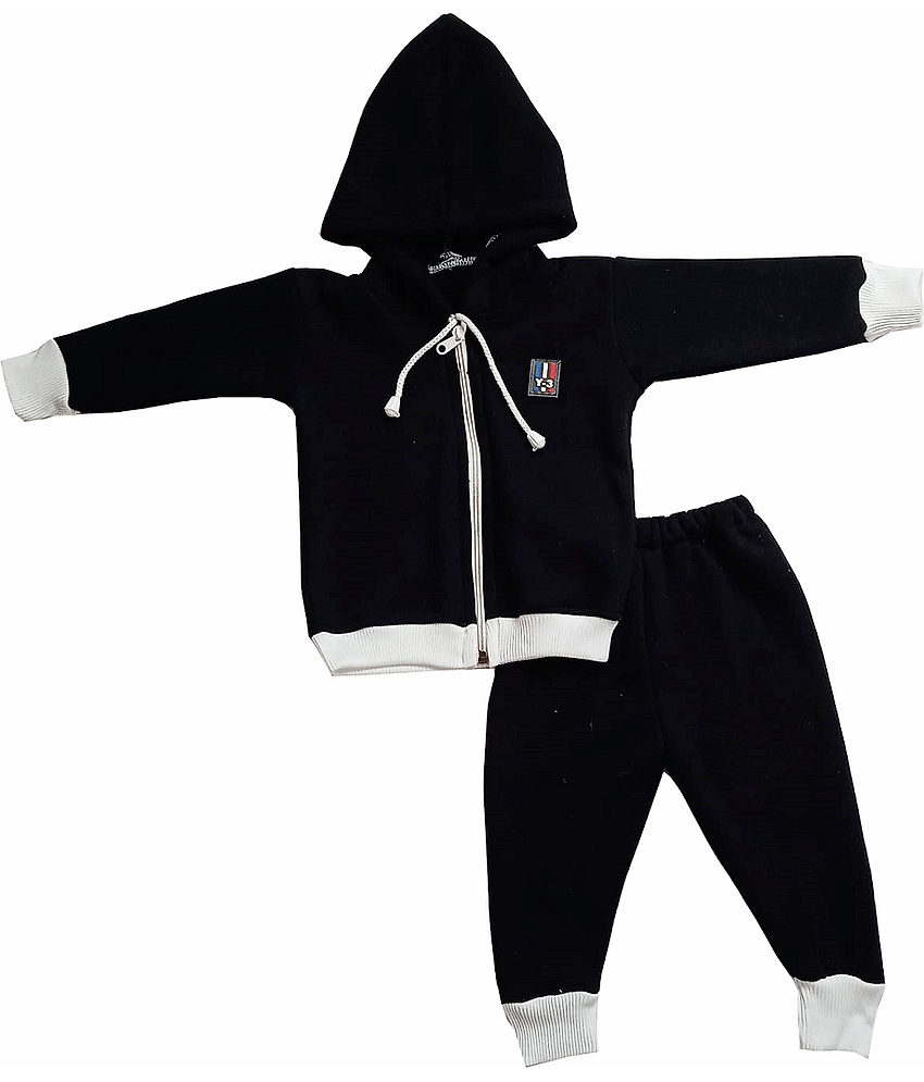 harshvardhanmart.com Pack of 1 Boys Fleece Tracksuit ( Black )