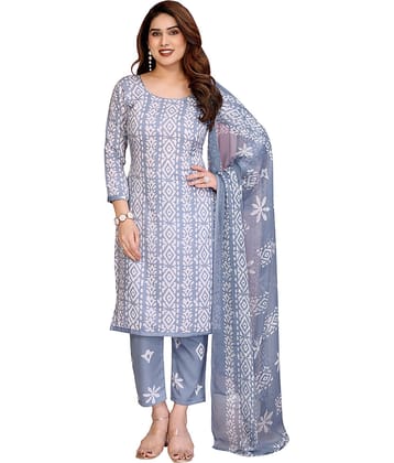 ANAND SAREES Women Crepe Unstitched Dress Material ( Grey )