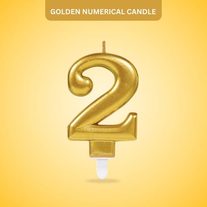 Golden Numerical Candle No. 2 - 3"