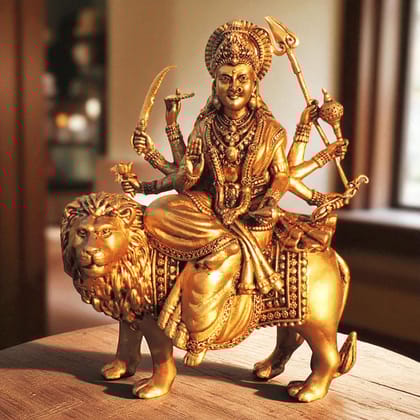 Brass Showpiece Durga Ji God Idol Statue - 3.5*3.5*6.5 Inch (BS1732 J)