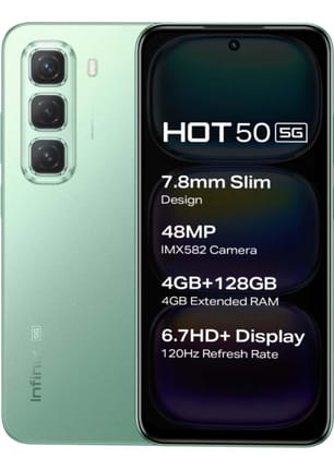 Infinix Hot 50 5G Smart Phone X6720, (Sage Green, 128 GB) (4 GB RAM) Main Camera 48MP and 8MP Front, 17.02 cm (6.7 inch) HD+ Display
