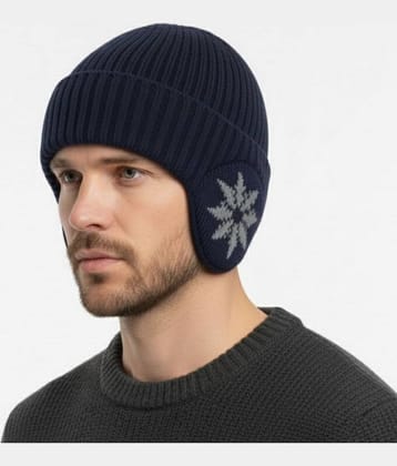 Infispace Pack of 1 Woollen Men's Cap ( Blue )
