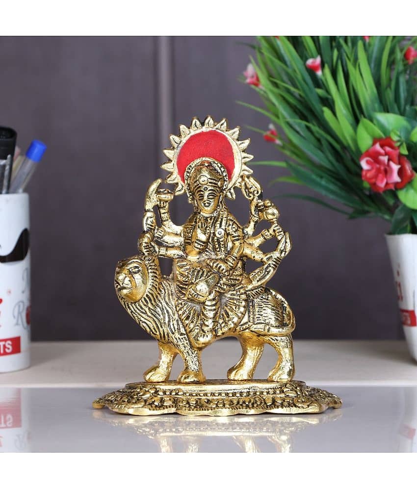 KridayKraft Aluminium Goddess Durga Idol ( 8 cm )