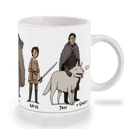 Multicolor Game Of Thrones Real Name Art Ceramic Mug