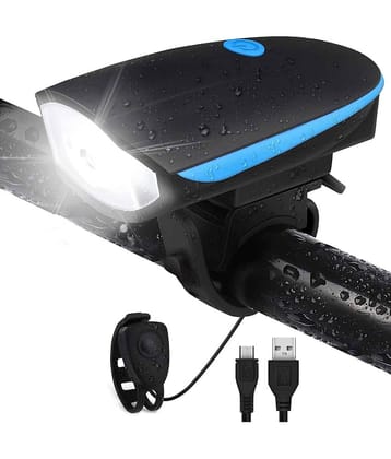 2-in-1 Rechargeable - Cycle Light (3 Modes) Cycle Light and Horn/Cycle Lights Rechargeable Waterproof (140 dB) Cycle Light with Horn Cycle LED Front Light | Cycle Bell