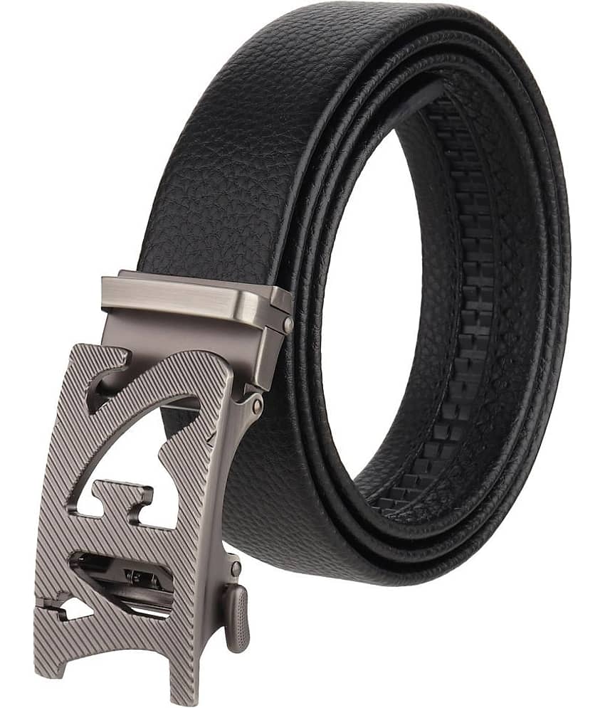 Zacharias - Black Leather Men's Casual Belt ( Pack of 1 )