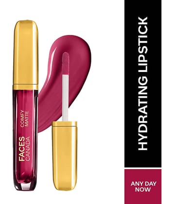 FACES CANADA Comfy Matte Liquid Lipstick - Any Day Now 04, 3 ml , 10HR Stay
