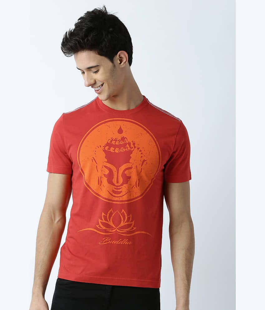Huetrap Pack of 1 Cotton Regular Fit Men's T-Shirt ( Red )