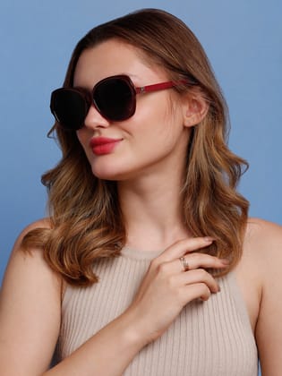 SUNNIES Large Full Frame Plastic Oversized Solid Polarized Women Sunglasses-SNS-11694-C042