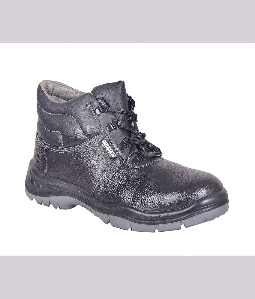 Coffer Safety Mid Ankle Black Safety Shoes