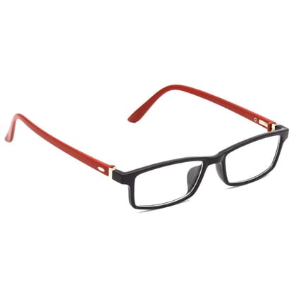 Hrinkar Plastic Full Rim Rectangle chasma frame Men & Women - HFRM-BK-RD-12