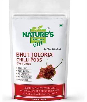 Nature's Gift Bhut Jolokia / Ghost Pepper Chilli Pods (Oven Dried) 200 gm