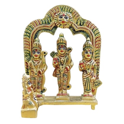 Brass Ram Darbar Idol Set for Mandir & Home Puja | Religious Gift Item, Height : 5 Inch (BSMAS131 Y)
