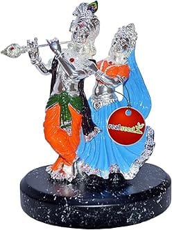 REAL SEED Silver Plated Radha Krishna Statue. Exclusive Gifting and Decor | Size- 19x14x11 CMS