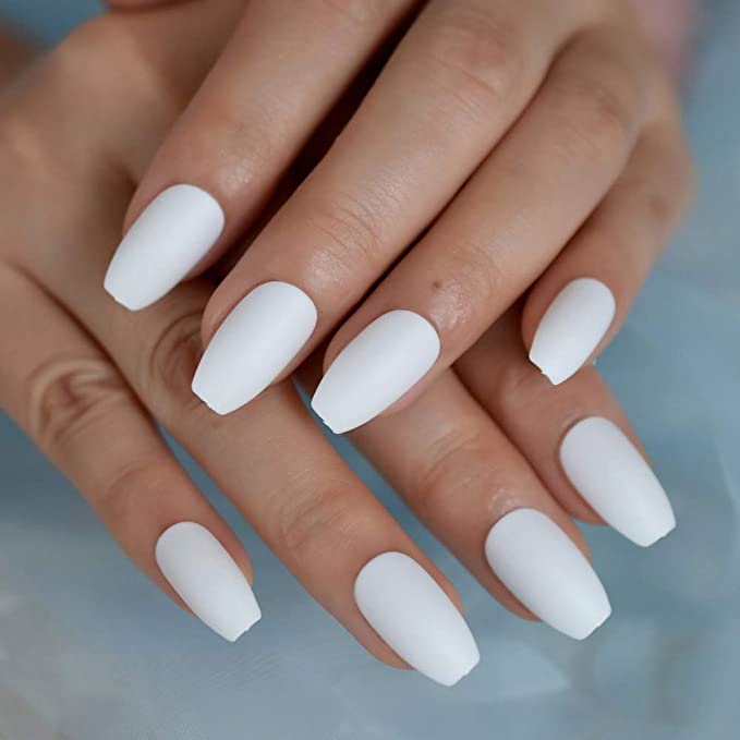 Artificial Nails Set of 24pcs White (Pack of 24)