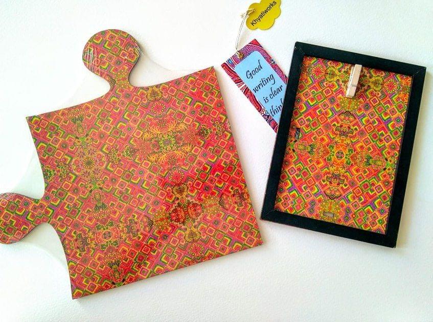 Phulkari ' Puzzle Placemat & Photo Frame - Docking Station | Buy online on ZillyBuy