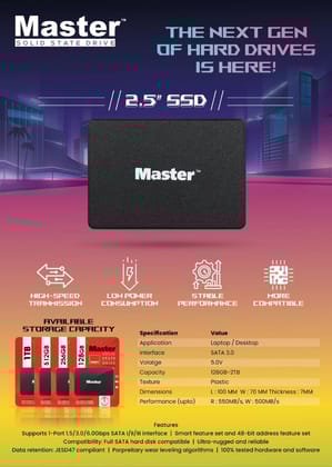 MASTER SSD 512GB SATA M.2 2280 INTERNAL - BLACK