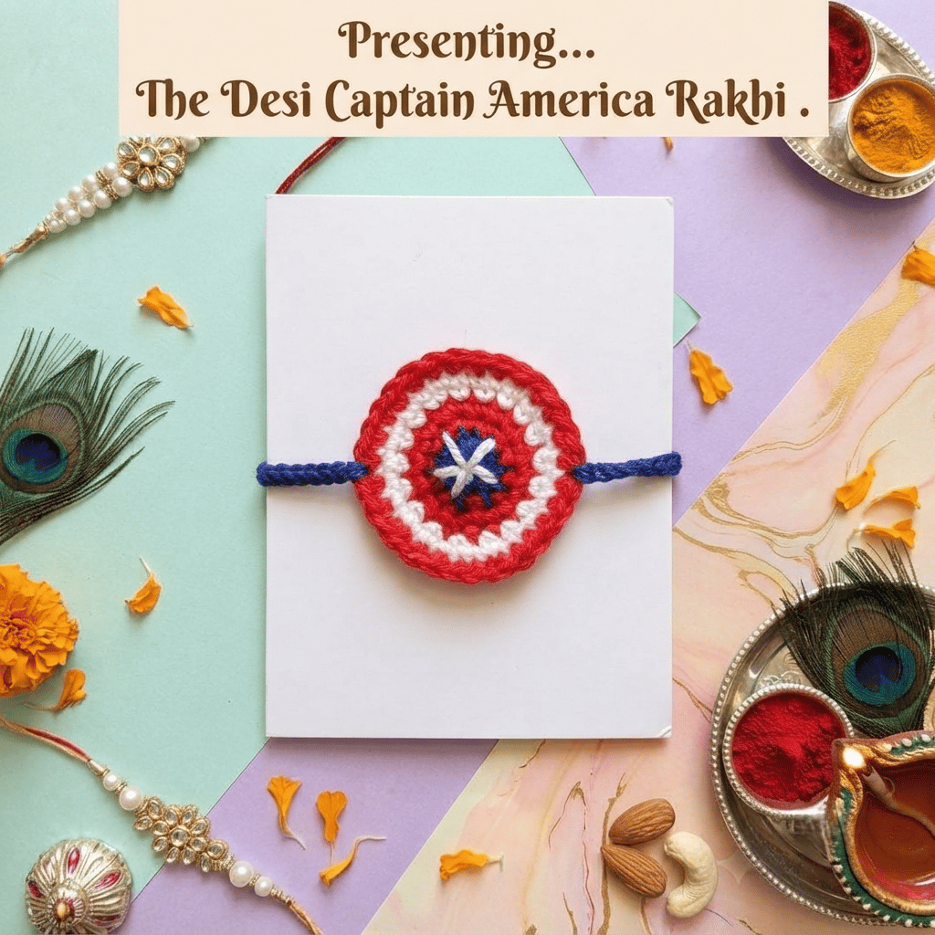 Sakha Handcrafted Captain America Rakhi for Kids Pack of 1