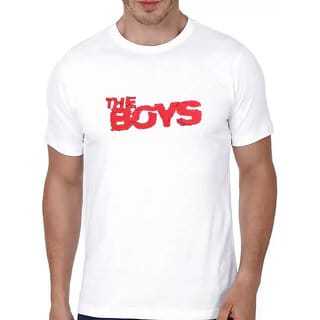 HIT SQUARE White Pure Cotton Round Neck Printed For Men