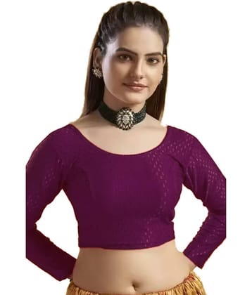 Laadli Purple Readymade without Pad Cotton Blend Women's Blouse ( Pack of 1 )
