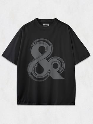 Ampersand Oversized T-Shirt-Black / S