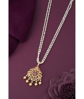 ROFARWORD Gold Brass Necklace Set ( Pack of 1 )