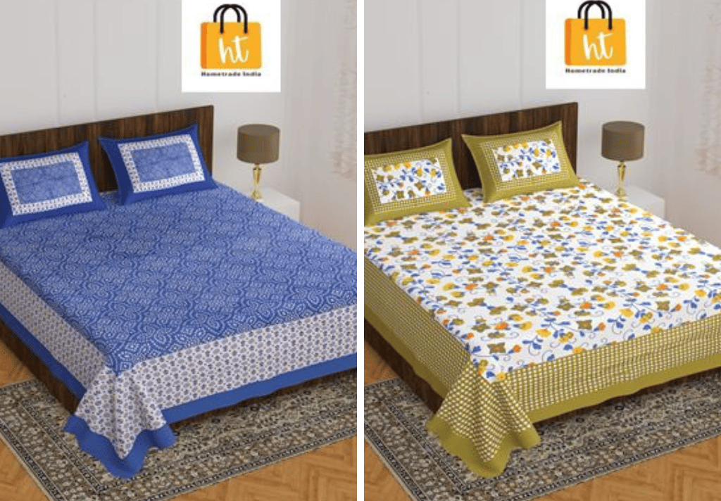 2201-Hometrade India- Standard Double Size (90*100 in )-Combo Double Bedsheet