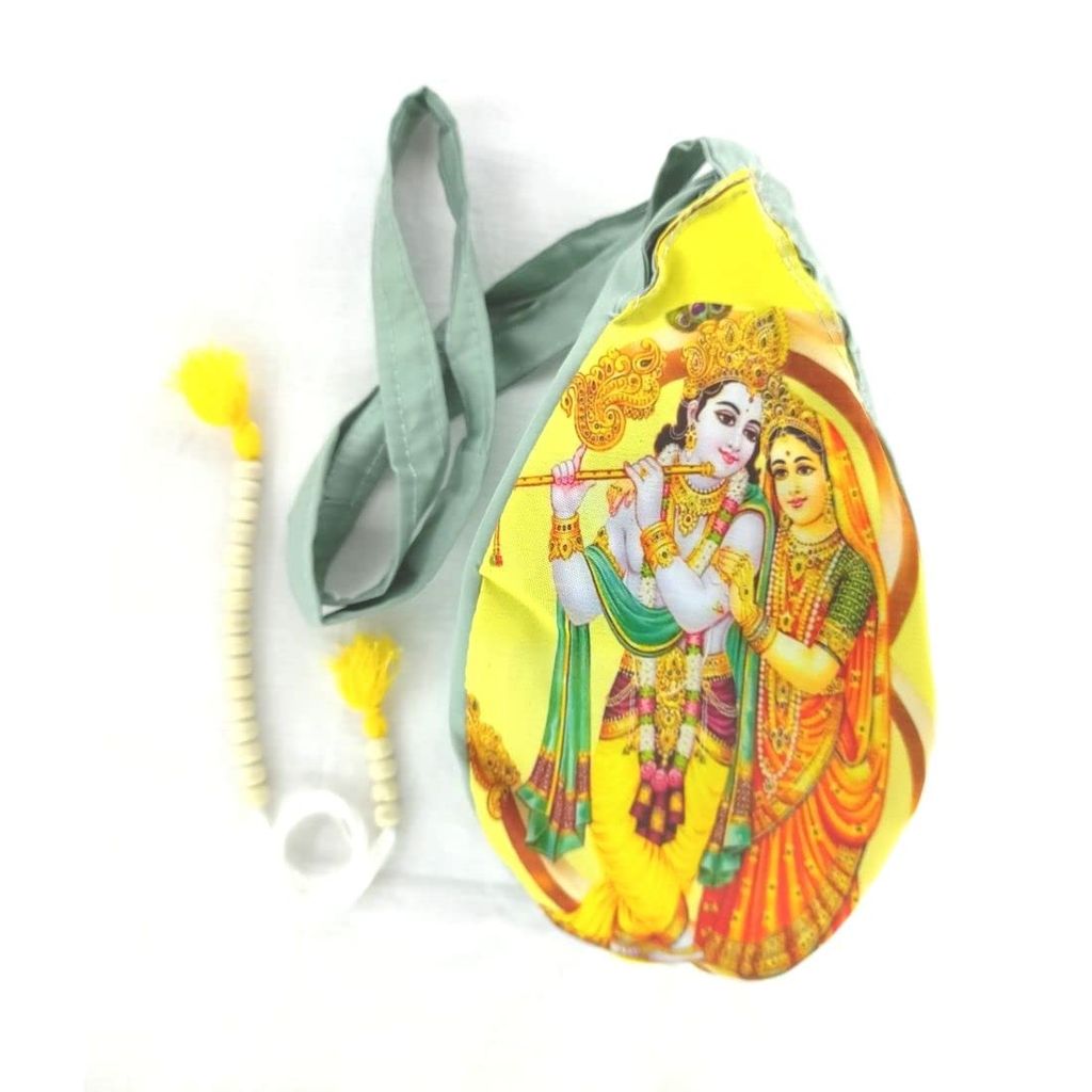 MAYAPURI Radha Krishna Printed Beads Bag/Chanting Bag or Japa Bag with Mala Counter - Pooja Needs | Buy online on ZillyBuy