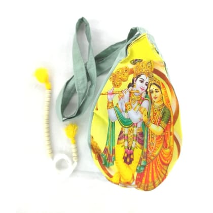 MAYAPURI Radha Krishna Printed Beads Bag/Chanting Bag or Japa Bag with Mala Counter