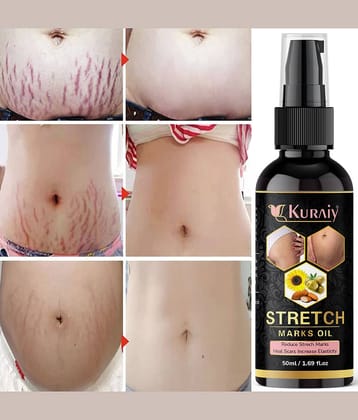 Kuraiy Natural Stretch Oil with Coconut, Olive & Jojoba Oils, For Scars & Stretchmark Oil