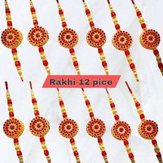 (Pack of 12) CHARKEE Fancy 12 Bhaiya Bhabhi Rakhi (Multicolour)