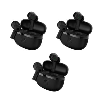 Walta Elite Dome 125 True Wireless in Ear Earbuds with 12mm Super Bass Driver, BT V5.3, 40 Hours Playback (Black)- Pack of 3