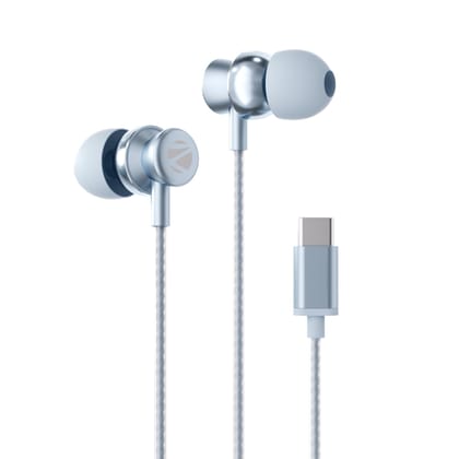 ZEBRONICS Buds C10 in-Ear Type-C Earphone with in-line Mic, Metallic Design, Volume Control, 1.2m Cable, 10mm Driver, (Light Blue) ZEBRONICS Buds C10 in-Ear Type-C Earphone with in-line Mic, Metallic Design, Volume Control, 1.2m Cable, 10mm Driver, (Light Blue)