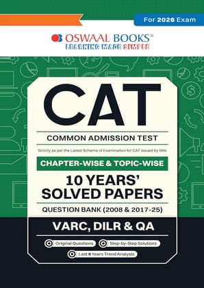 OSWAAL CAT (COMMON ADMISSION TEST) || 10 YEARS || SOLVED PAPERS || CHAPTERWISE || FOR 2026 EXAMS -OSQBCAT10PR OSWAAL CAT (COMMON ADMISSION TEST) || 10 YEARS || SOLVED PAPERS || CHAPTERWISE || FOR 2026 EXAMS -OSQBCAT10PR