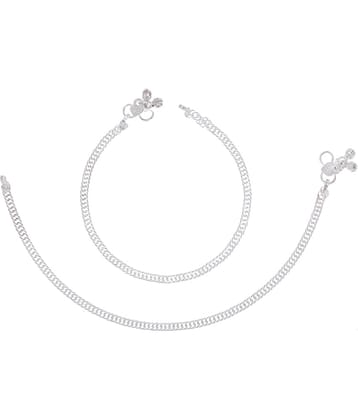 AanyaCentric - Silver Anklets ( Pack of 1 )