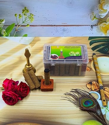 GAVO HARSHIDDHI Guggal Fragrance Cow Dung Dhoop Batti - 30 Sticks | Long-Lasting Natural Guggal Incense Dhoop Batti | Dhoop Sticks for Pooja, Home Fragrance, Hawan, Air Purification and Meditatio