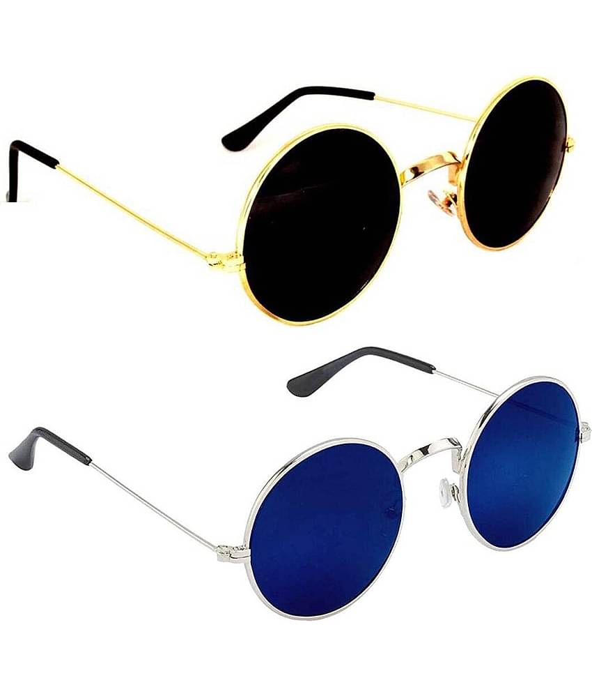 Elligator Multicolor Round Sunglasses ( Pack of 2 )