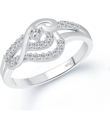 Vighnaharta Flower Shine CZ Rhodium Plated Alloy Finger Ring for Women and Girls- (  VFJ1599FRR8 )
