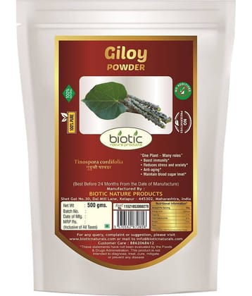 Biotic Giloy Powder / Guduchi / Gulvel Stem Powder 500 gm