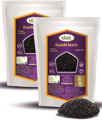 Biotic Babchi Seeds - Bakuchi Seed for Skin - Bavanchalu - Bavchi 200 gm Pack of 2